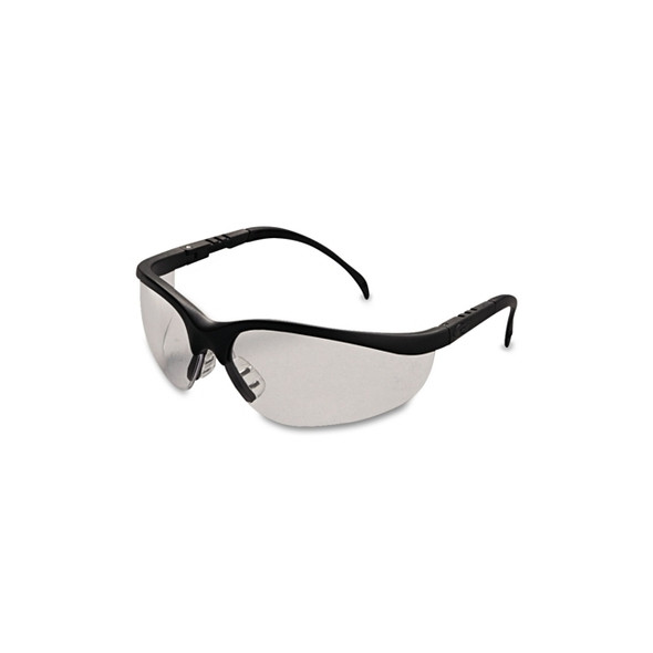 Klondike® KD1 Series Protective Eyewear, Clear Polycarbonate Lens, Duramass® Hard Coat, Black Nylon Frame