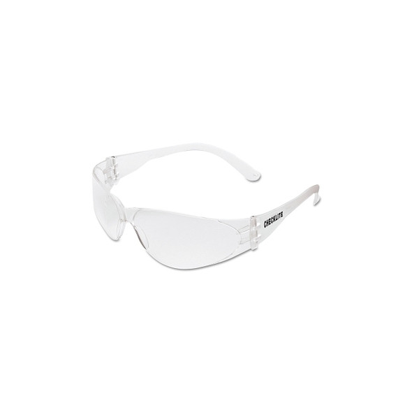 Checklite® CL1 Frameless Safety Glasses, Polycarbonate Clear Lens, UV-AF®, Clear Polycarbonate Temples