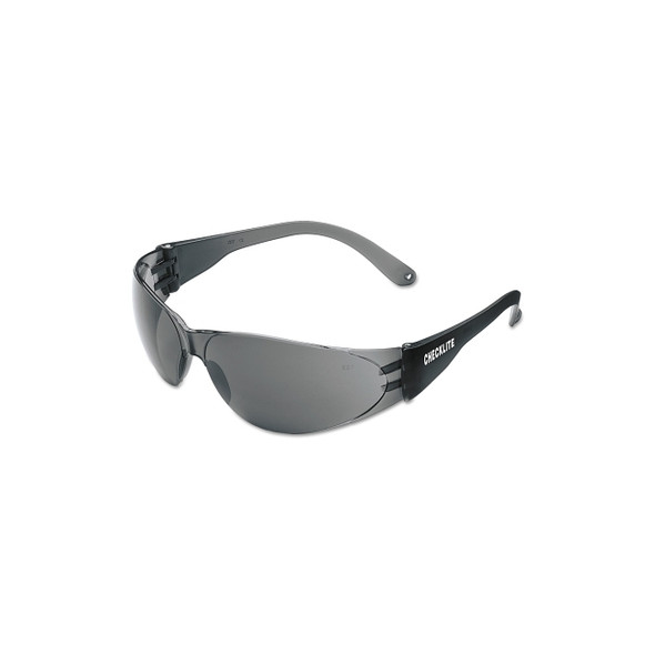 Checklite® CL1 Frameless Safety Glasses, Polycarbonate Gray Lens, Duramass®, Smoke Polycarbonate Temples