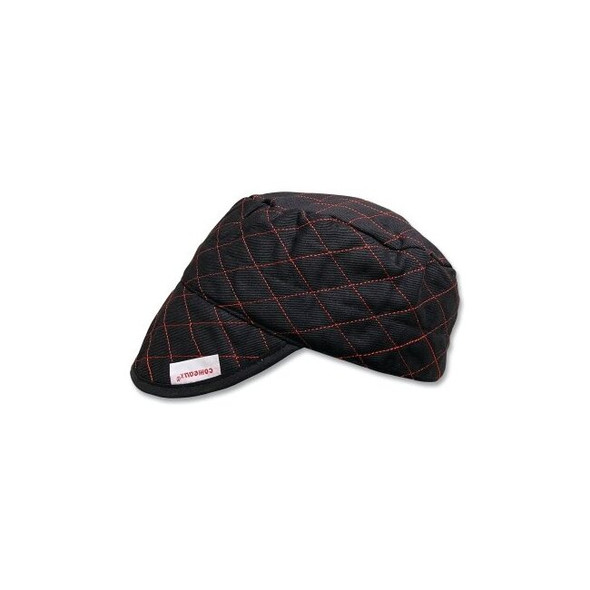 Style 3000 Black Quilted Shop Cap, Size 7-1/8