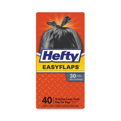 Hefty® BAG,HEFTY,30GAL,FLAP,BK PAC E27744