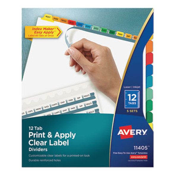 Avery® DIVIDER,IM 12 TAB 5ST,AST 11405
