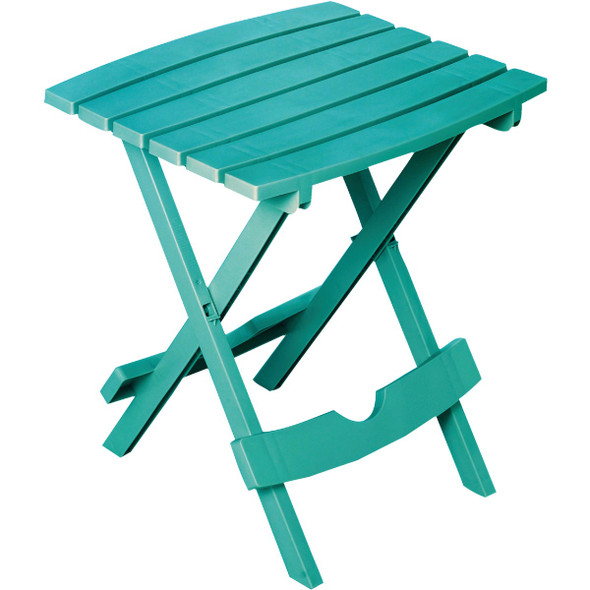 Adams Quik-Fold Teal 15 In. x 17.5 In. Rectangle Resin Folding Side Table 258431 Adams Quik-Fold Teal 15 In. x 17.5 In. Rectangle Resin Folding Side Table 258431