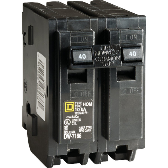Square D Homeline 40A Double-Pole Standard Trip Circuit Breaker HOM240CP