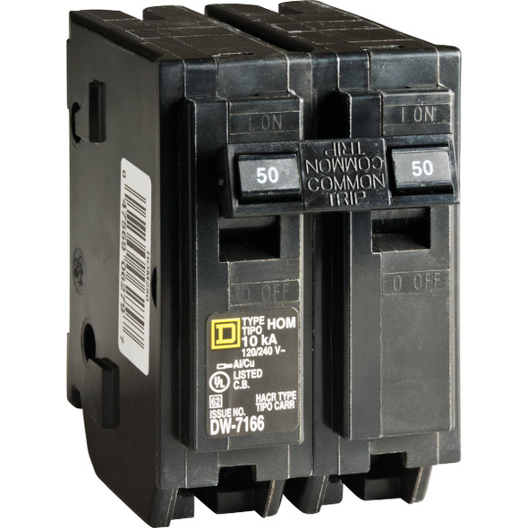 Square D Homeline 50A Double-Pole Standard Trip Circuit Breaker HOM250CP