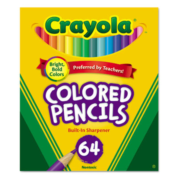 Crayola® PENCIL,SHORT,64/ST,AST 683364