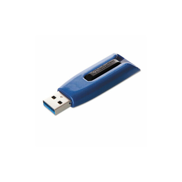 Verbatim® V3 Max Usb 3.0 Flash Drive, 128 Gb, Blue 49808 Verbatim® V3 Max Usb 3.0 Flash Drive, 128 Gb, Blue 49808