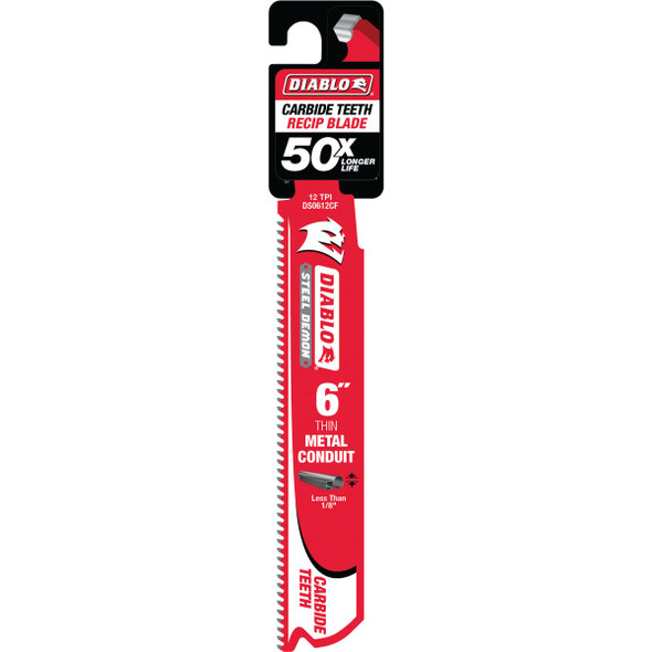 Diablo Steel Demon Carbide 6 In. 12 TPI Thin Metal Demolition Reciprocating Saw Blade