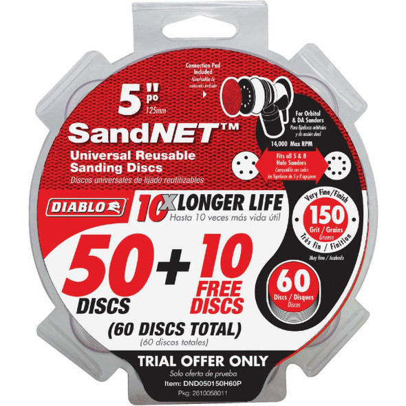 Diablo 5" 150grit Sandnet Disc DND050150H60P