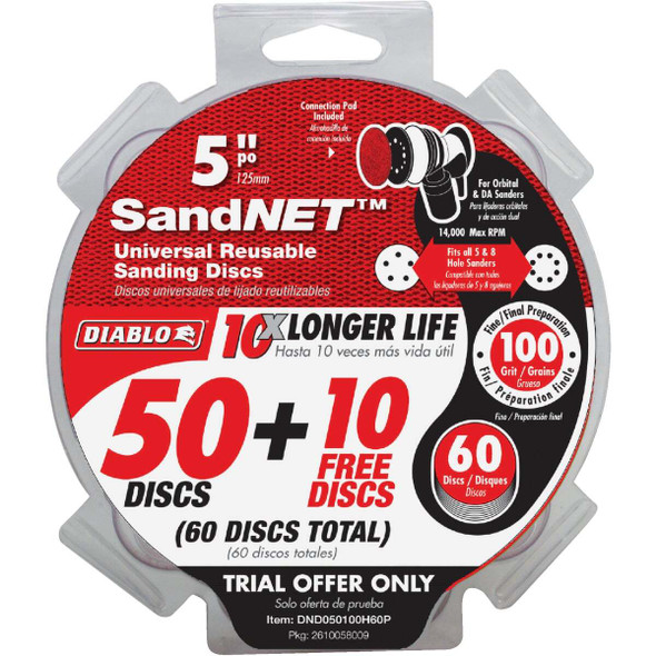 Diablo 5" 100grit Sandnet Disc DND050100H60P