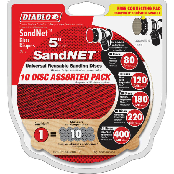 Diablo 10pk 5" Asst Sandnet DND050ASTH10I