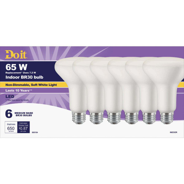 SIM Supply, Inc. 6pk 65wbr30 T20 Led Bulb 362236