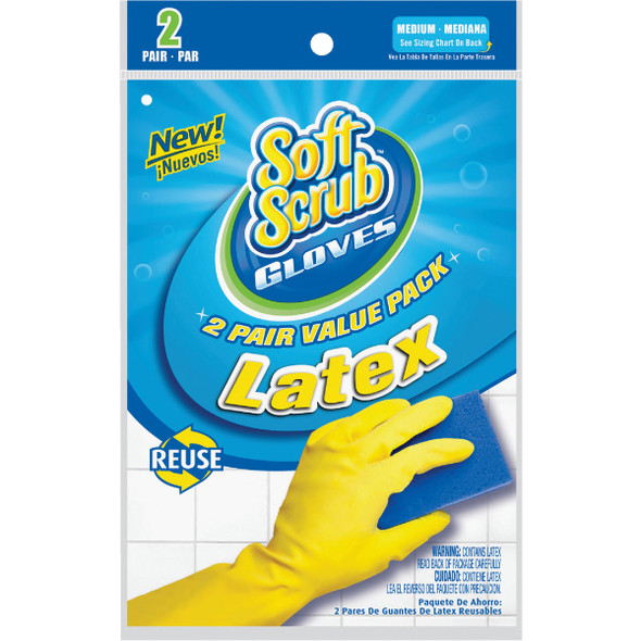 Soft Scrub Medium Latex Rubber Glove (2-Pack) 12322-26