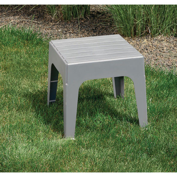 Adams Big Easy Gray 18.9 In. Square Resin Stackable Side Table 258364 802495