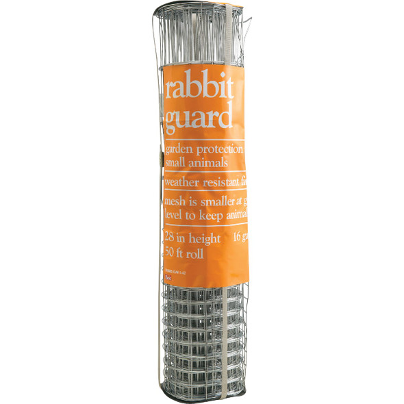 Rabbit Guard 28 In. H. x 50 Ft. L. Galvanized Wire Garden Fence, Silver Rabbit Guard 28 In. H. x 50 Ft. L. Galvanized Wire Garden Fence, Silver