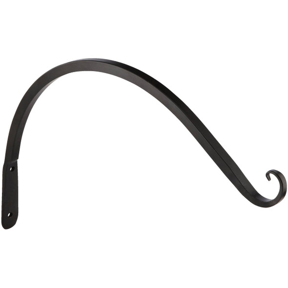 Panacea 12 In. Black Powder-Coated Curved Wrought Iron Hanging Plant Bracket Panacea 12 In. Black Powder-Coated Curved Wrought Iron Hanging Plant Bracket
