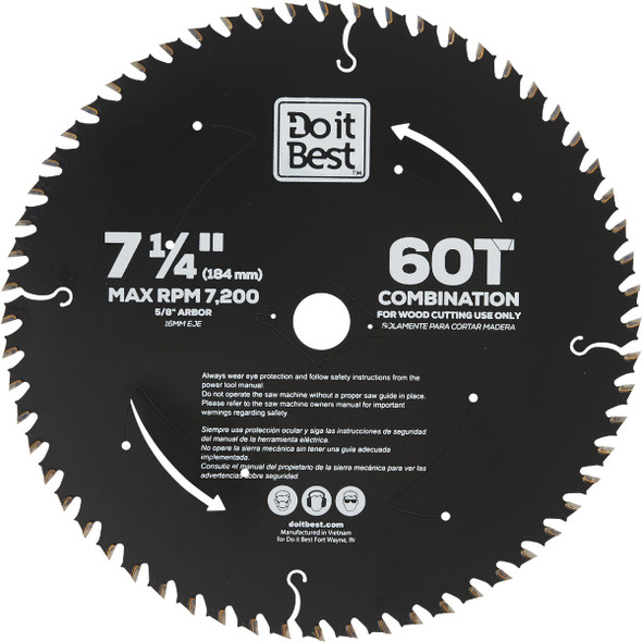 Do it Best 7-1/4 In. 60-Tooth Combination Circular Saw Blade