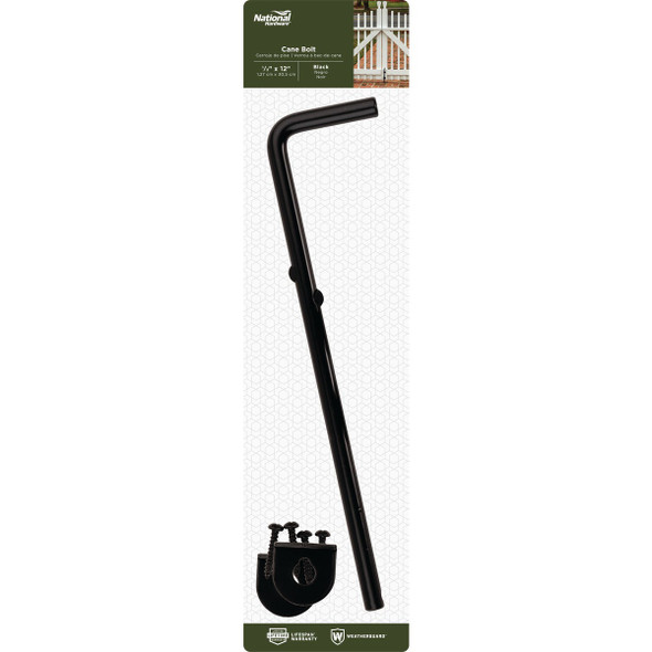 National Hardware 12 In. L. x 1-2 In. Dia. Black Steel Cane Bolt N165-902 218516