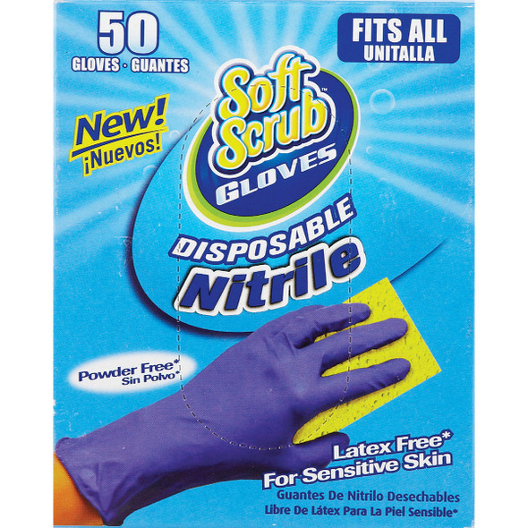 Soft Scrub 1 Size Fits All Nitrile Disposable Glove (50-Pack) Soft Scrub 1 Size Fits All Nitrile Disposable Glove (50-Pack)