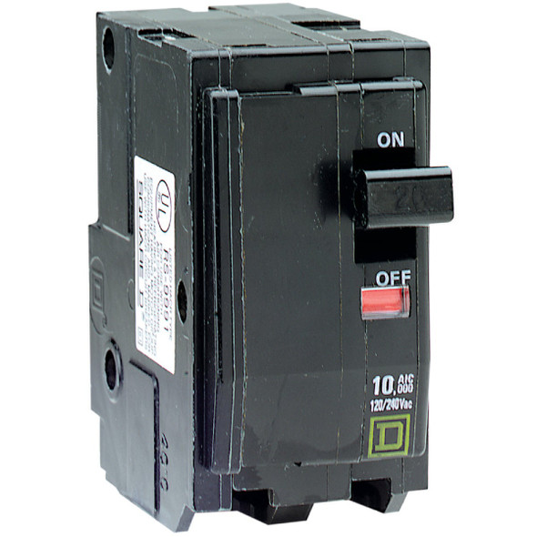 Square D QO 20A Double-Pole Standard Trip Circuit Breaker QO220CP