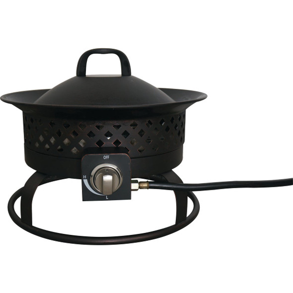 Bond Aurora 18 In. Bronze Round Steel Gas Fire Pit 67836 Bond Aurora 18 In. Bronze Round Steel Gas Fire Pit 67836