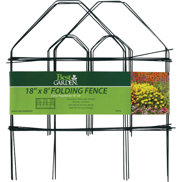 Best Garden 8 Ft. Green Galvanized Wire Folding Fence Best Garden 8 Ft. Green Galvanized Wire Folding Fence