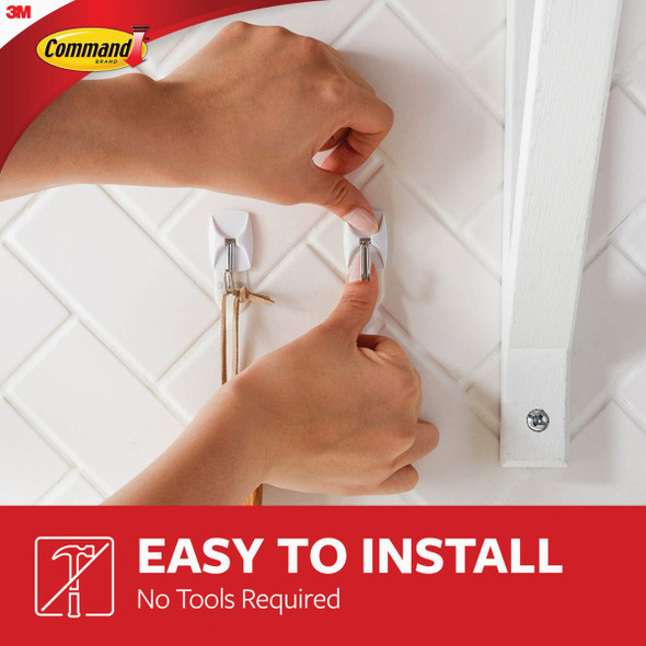 Command Small White Wire Hooks, 3 Hooks, 4 Strips 17067ES-3PK 626745