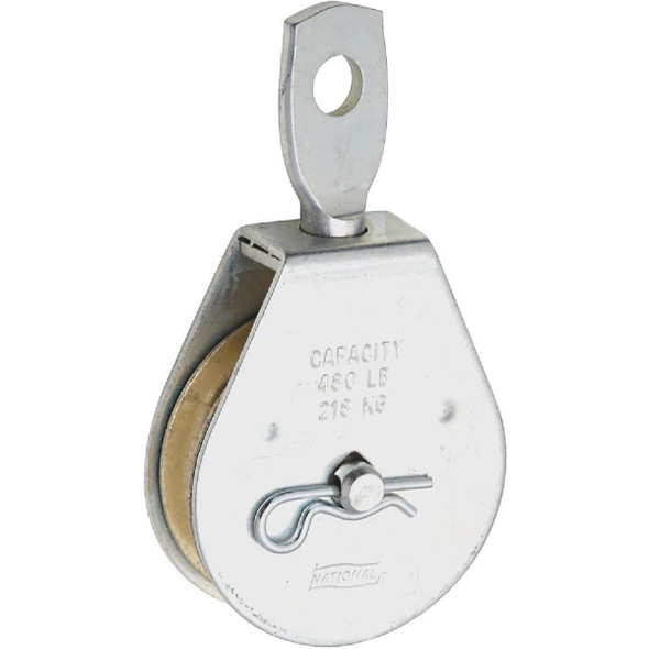 National Hardware 2 In. O.D. Single Swivel Eye Steel Rope Pulley N195-792