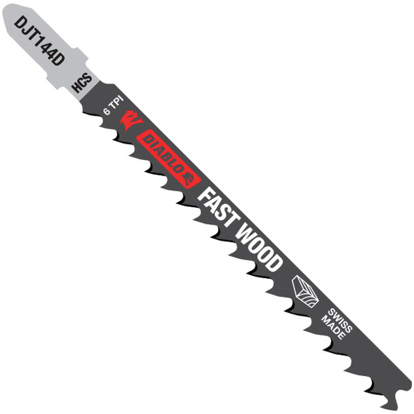 Diablo 4 In. x 6 TPI T-Shank HCS Jig Saw Blade for Fast Wood (5-Pack) DJT144D5
