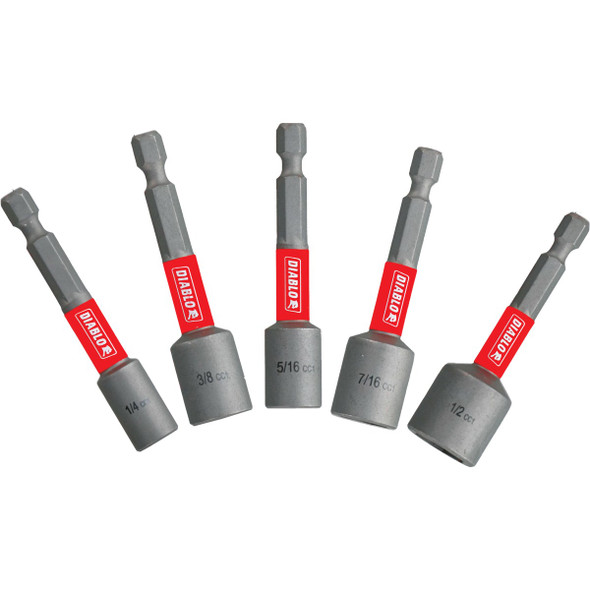 Diablo 2-9/16 In. Magnetic Nutdriver Bit Set (5-Piece)