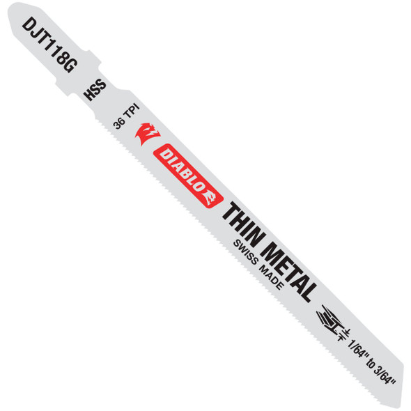 Diablo 3-5/8 In. x 36 TPI T-Shank HSS Jig Saw Blade for Thin Metal (5-Pack)