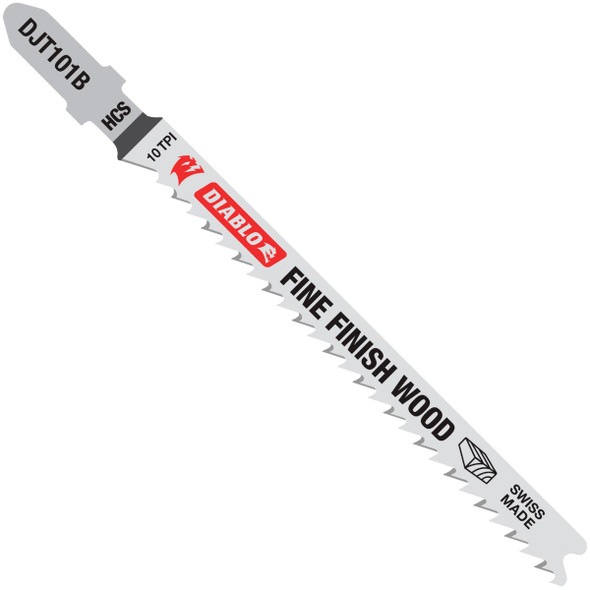 Diablo 4 In. x 10 TPI T-Shank HCS Jig Saw Blade for Fine Finish Wood (5-Pack)