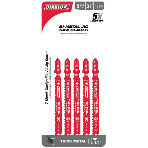 Diablo 5pk 3-5-8" Jigsaw Blade DJT121BF5 335219