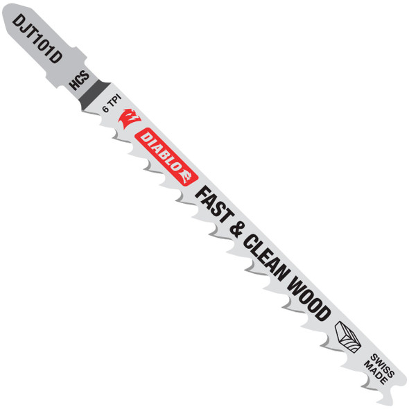 Diablo 4 In. x 6 TPI T-Shank HCS Jig Saw Blade for Fast & Clean Wood (5-Pack)
