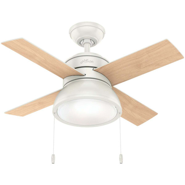 Hunter Loki 36 In. Fresh White Ceiling Fan with Light Kit 59385