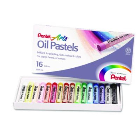 Pentel® CRAYON,OIL PST,16/ST,AST PHN-16