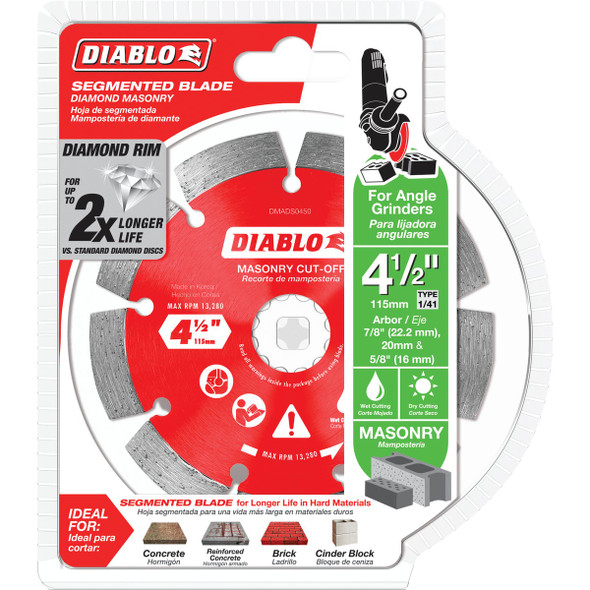 Diablo 4-1-2 In. Segmented Rim Dry-Wet Cut Diamond Blade DMADS0450 337856