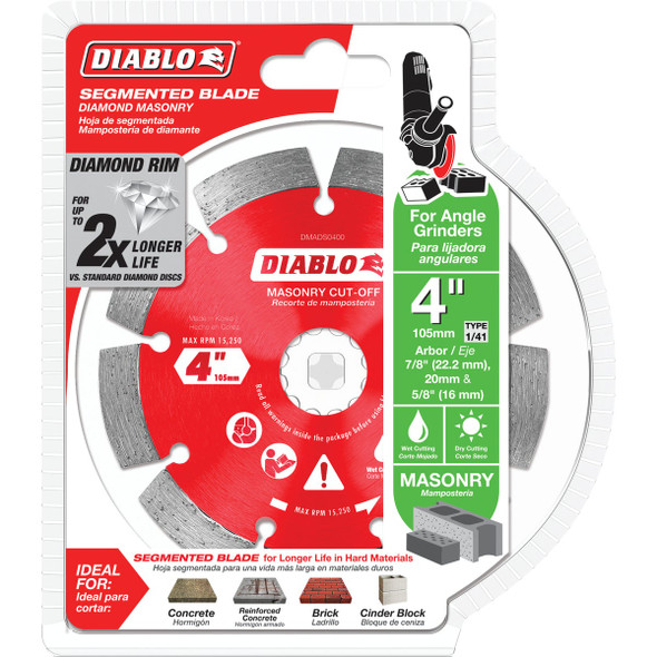 Diablo 4 In. Segmented Rim Dry/Wet Cut Diamond Blade