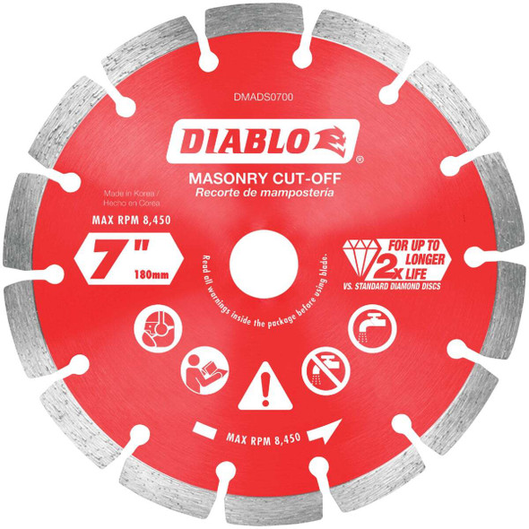 Diablo 7 In. Segmented Rim Dry/Wet Cut Diamond Blade DMADS0700