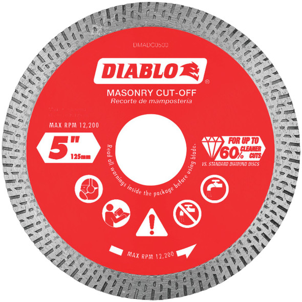 Diablo 5 In. Diamond Continuous Rim Dry/Wet Cut Diamond Blade DMADC0500