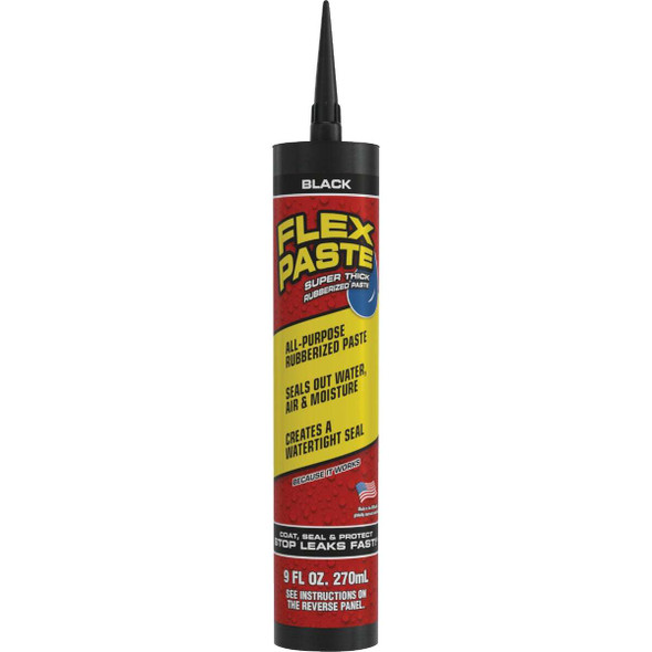 Flex Paste 9 Oz. Rubber Sealant, Black PFSBLKR10