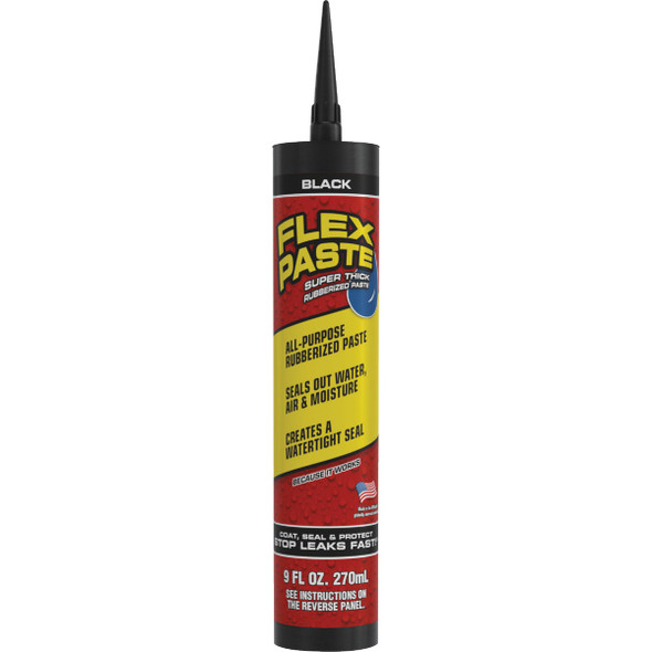Flex Paste 9 Oz. Rubber Sealant, Black PFSBLKR10