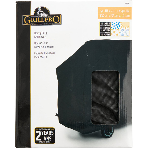GrillPro Black 51 In. Deluxe Grill Cover 50351 837628