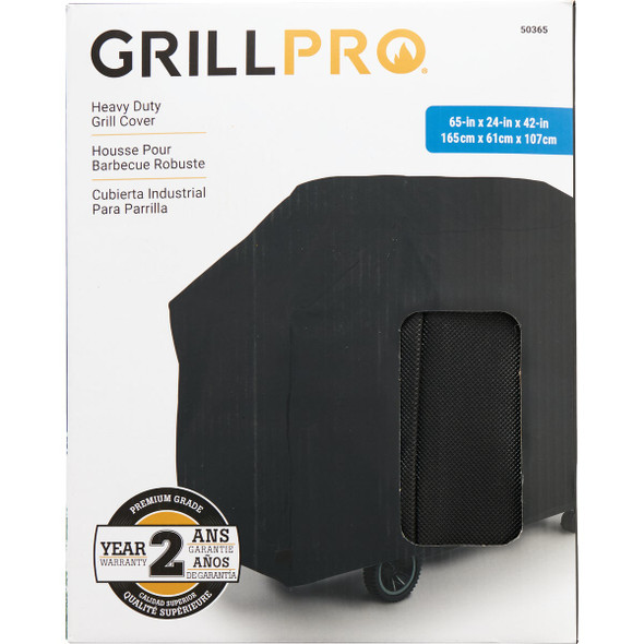 GrillPro Black 65 In. Deluxe Grill Cover 50365 879564