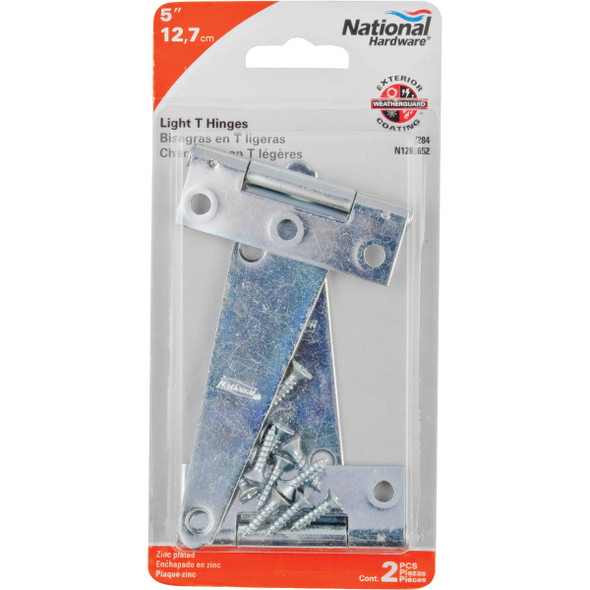 National Hardware 5 In. Light Duty T-Hinge With Screw (2 Count) N128-652 223500