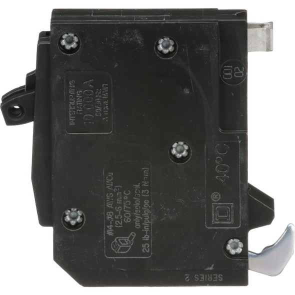 Square D QO 20A/20A Single-Pole Standard Trip Tandem Circuit Breaker Square D QO 20A/20A Single-Pole Standard Trip Tandem Circuit Breaker