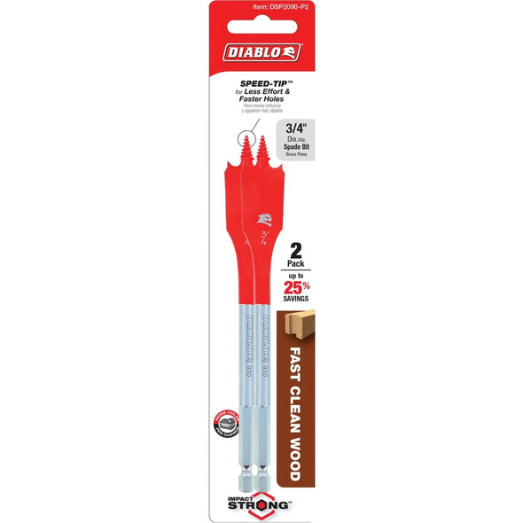 Diablo 3-4 In. x 6 In. SPEEDemon Spade Bit (2-Pack) DSP2090-P2 360334