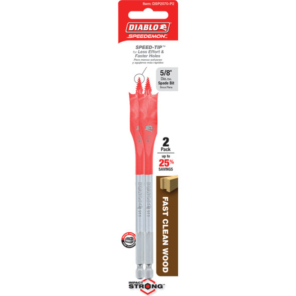 Diablo 5/8 In. x 6 In. SPEEDemon Spade Bit (2-Pack)