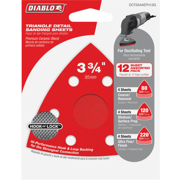 Diablo 10pk 3-1/8 120g Tri Sand DCT318120H10G