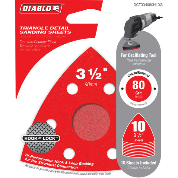 Diablo 10pk 3-1/2 80g Tri Sand DCT334080H10G